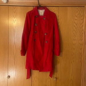 Old navy Red double breasted trench coat.